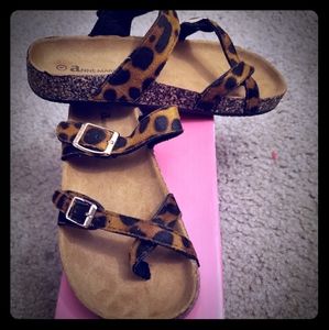Toddlers Leopard suede sandal